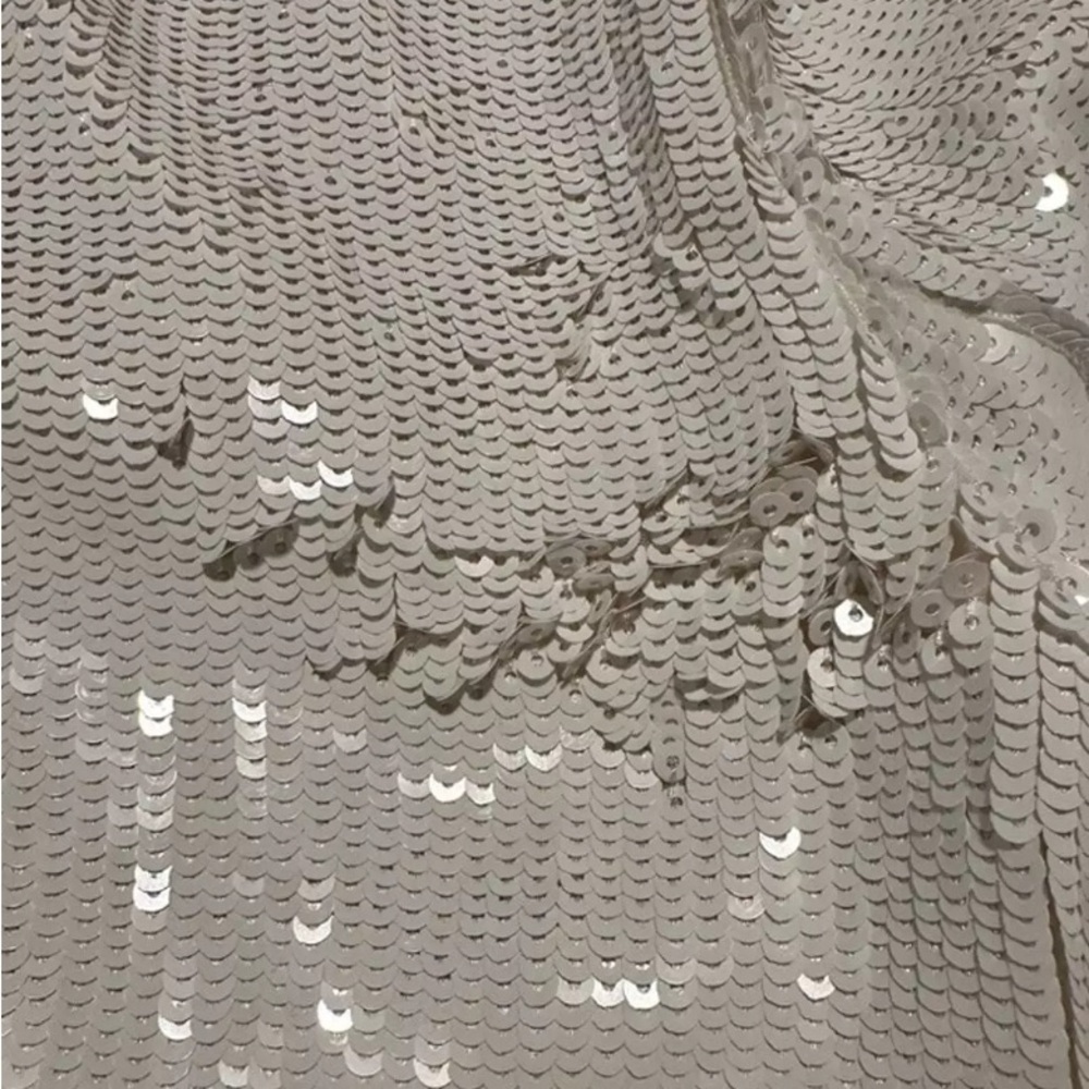 KHAITE White Sequin The Leibel long-sleeve silk mesh panel dress 6 - Picture 5 of 13